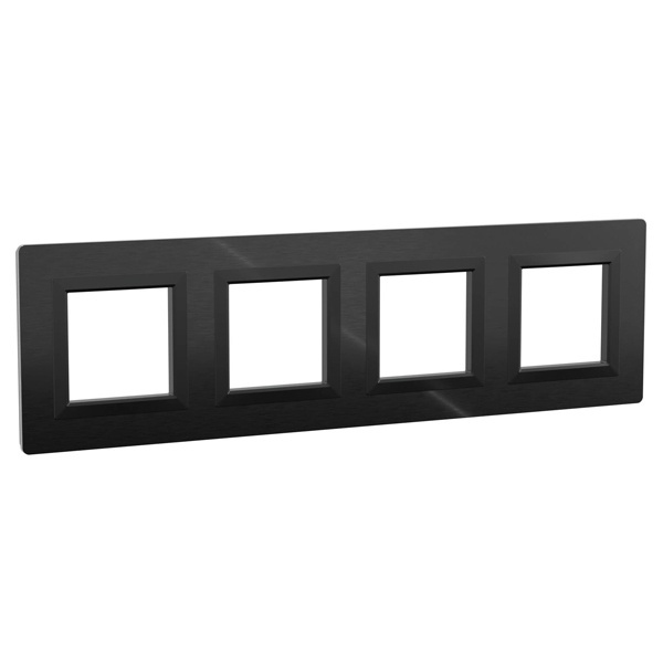 Рамка 8 модулей DKC Avanti из алюминия, черная