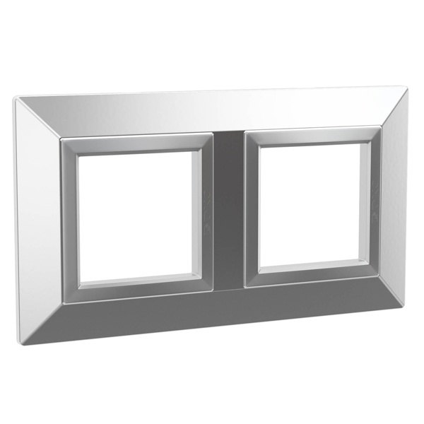 Рамка 4 модуля DKC Avanti из металла, светло-серебристая