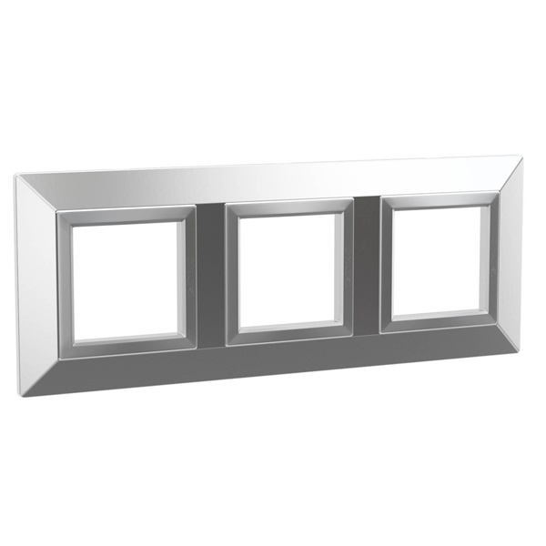 Рамка 6 модулей DKC Avanti из металла, светло-серебристая