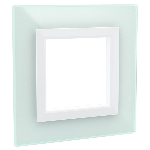 Рамка 2 модуля DKC Avanti из натурального стекла, светло-зеленая