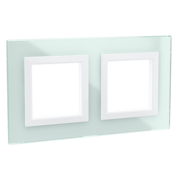 Рамка 4 модуля DKC Avanti из натурального стекла, светло-зеленая