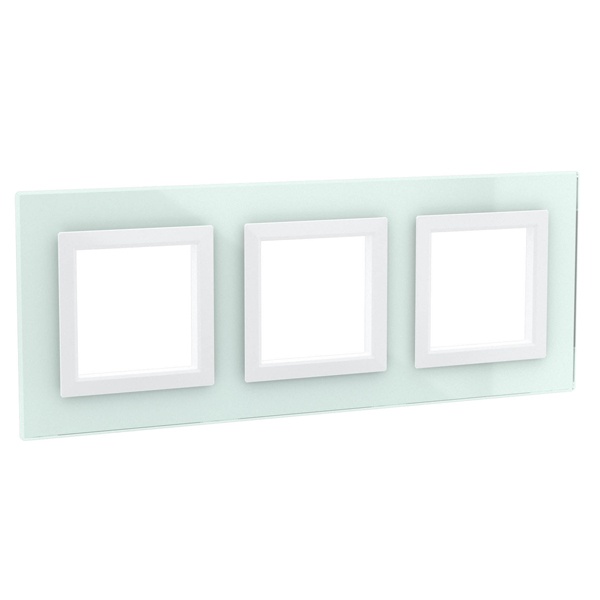 Рамка 6 модулей DKC Avanti из натурального стекла, светло-зеленая