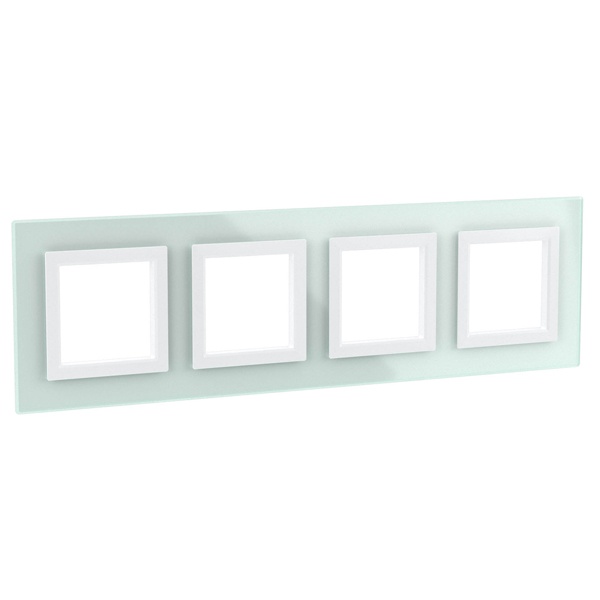 Рамка 8 модулей DKC Avanti из натурального стекла, светло-зеленая