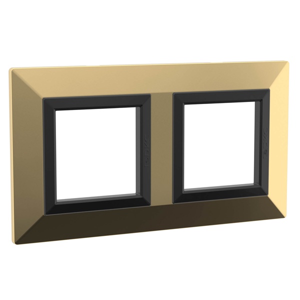 Рамка 4 модуля DKC Avanti из металла, золотая