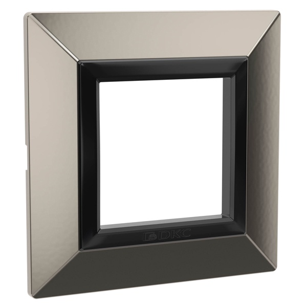 Рамка 2 модуля DKC Avanti из металла, никелированная