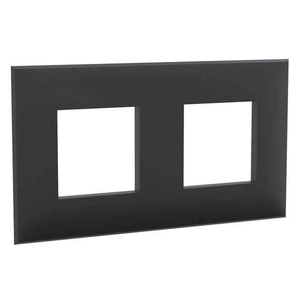 Рамка 4 модуля ARTLEBEDEV DKC Avanti из пластика, Черный матовый
