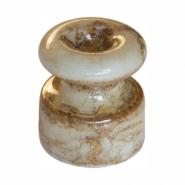 Изолятор Bironi Rozetkoff для наружного монтажа D16х20мм керамика мрамор [упак. 50шт]