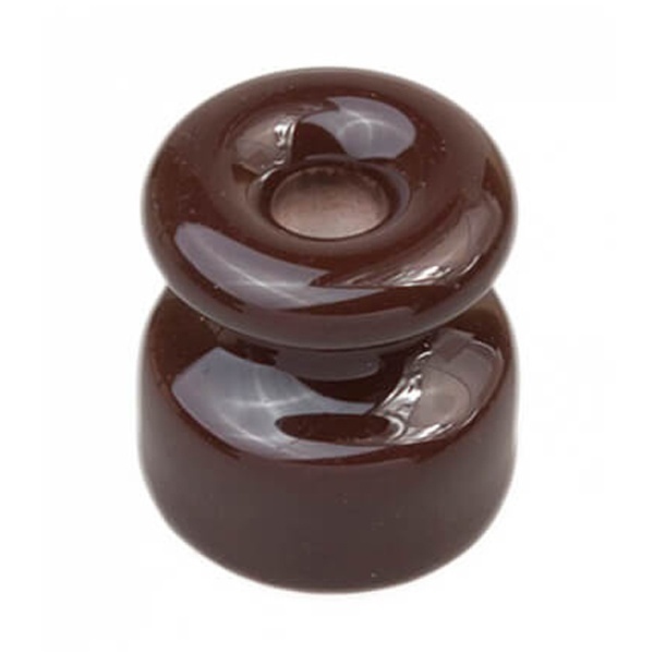 Изолятор Bironi Rozetkoff для наружного монтажа D16х20мм керамика коричневый [упак. 50шт]