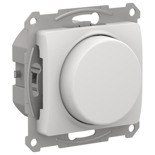 Светорегулятор (диммер) поворотно-нажимной 315Вт LED RC механизм SE Glossa, белый