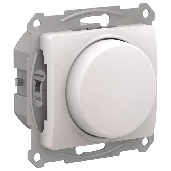 Светорегулятор (диммер) поворотно-нажимной 315Вт LED RC механизм SE Glossa, перламутр