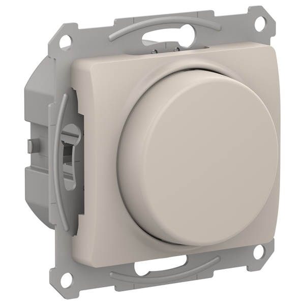 Светорегулятор (диммер) поворотно-нажимной 315Вт LED RC механизм SE Glossa, молочный