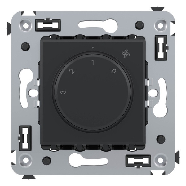Термостат для теплых полов в стену DKC Avanti, черный матовый