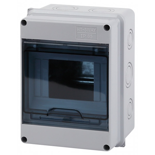 Щиток навесной влагозащищенный ЭРА КМПн-5 на 5 модулей с прозрачной дверкой IP65