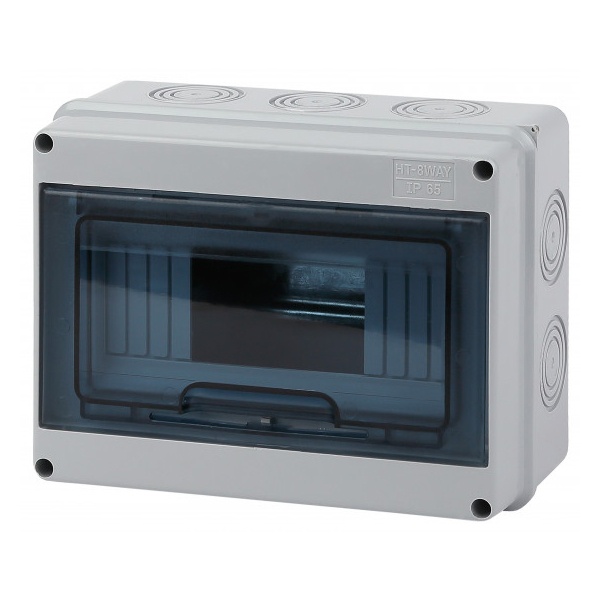 Щиток навесной влагозащищенный ЭРА КМПн-8 на 8 модулей с прозрачной дверкой IP65