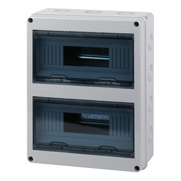 Щиток навесной влагозащищенный ЭРА КМПн-24 на 24(2x12) модулей с прозрачной дверкой IP65