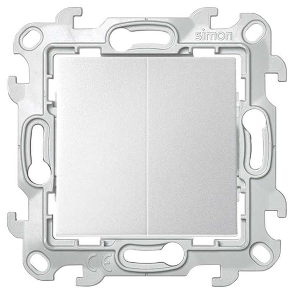 Двухклавишный переключатель Simon 24 Harmonie, алюминий