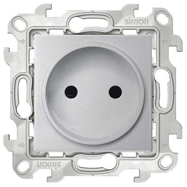 Розетка Simon 24 Harmonie 2К без защитных шторок, алюминий