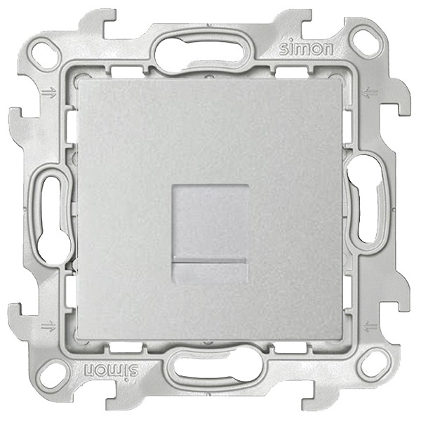 Розетка компьютерная Simon 24 Harmonie RJ45 кат 5e UTP, алюминий