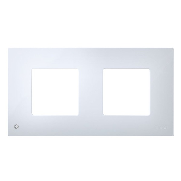 Накладка декоративная на рамку базовую Simon 27 2 поста антибактериальная Play, белый