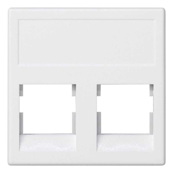 Адаптер на 2 конектора RJ45 SimonConnect, AMP(S110,SL110,SLt),Brand-Rex,RIT, 45х45мм, белый