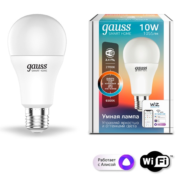 Светодиодная лампа Gauss Smart Home DIM+CCT E27 A60 10 Вт