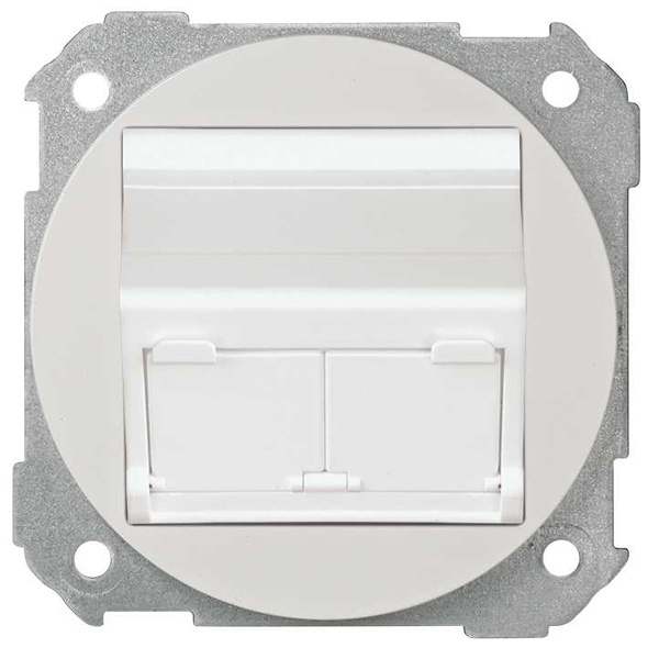 Накладка Simon 88 наклонная для 2 разъема RJ45 для CJ545U,CJ645U,CJ545FM со вставкой MD67 белый