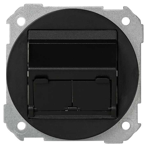 Накладка Simon 88 наклонная для 2 разъема RJ45 для CJ545U,CJ645U,CJ545FM со вставкой MD67 графит