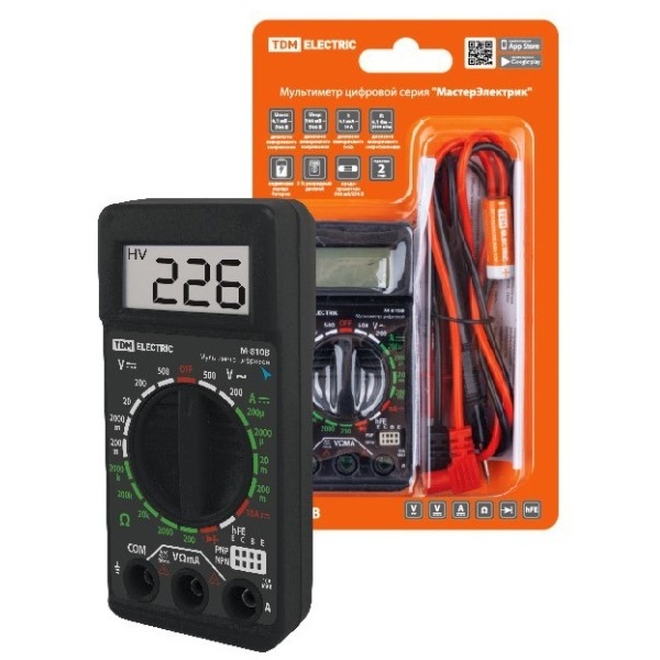 Мультиметр цифровой TDM МастерЭлектрик М-810В (компакт)