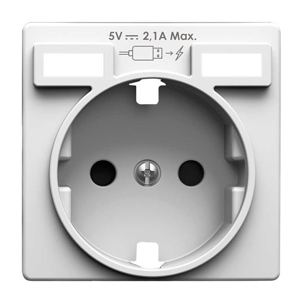 Накладка для розетки Simon 82 Concept Schuko с зарядным устройством 2хUSB белый матовый
