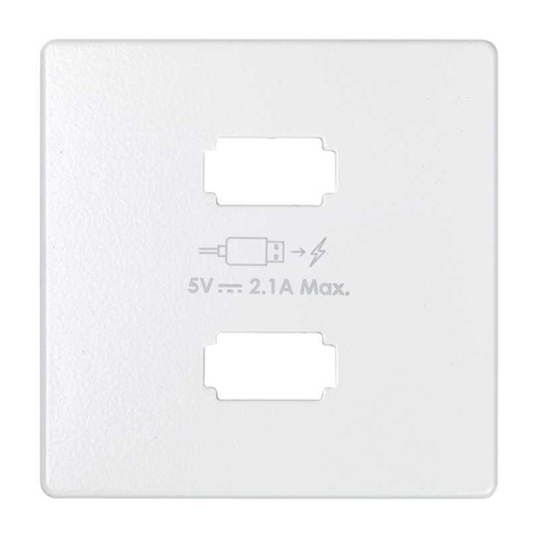Накладка для зарядного устройства Simon 82 Concept 2xUSB белый матовый