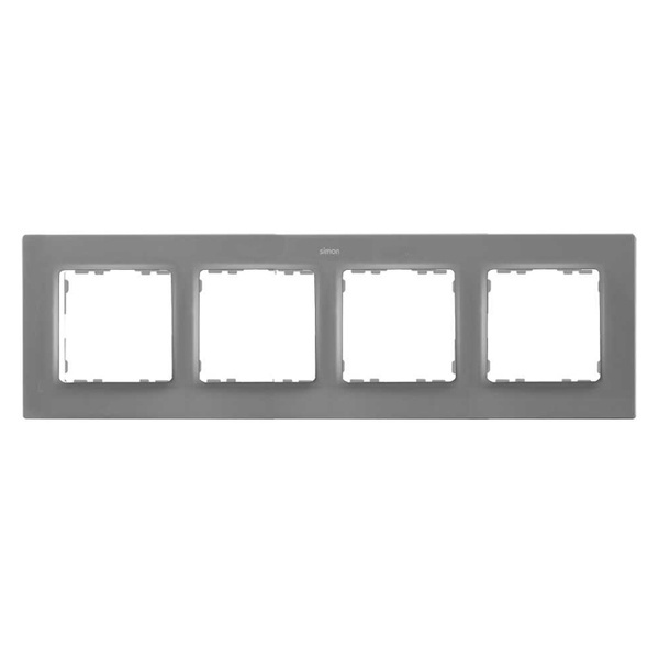 Рамка 4 поста Simon 82 Concept, серый матовый