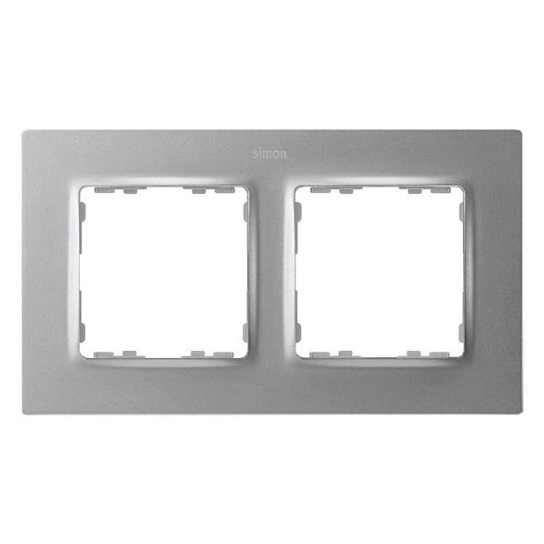 Рамка 2 поста Simon 82 Concept, холодный алюминий