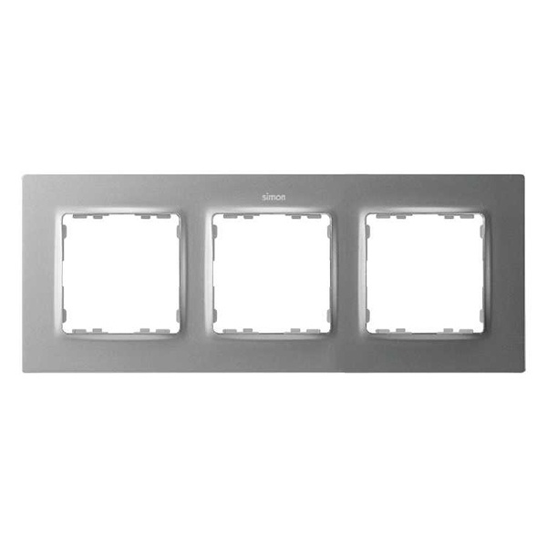 Рамка 3 поста Simon 82 Concept, холодный алюминий