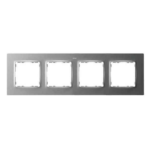 Рамка 4 поста Simon 82 Concept, холодный алюминий