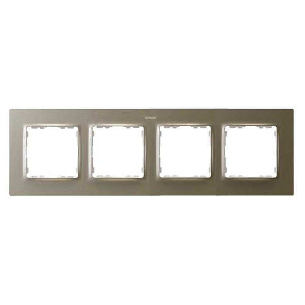 Рамка 4 поста Simon 82 Concept, шампань матовый