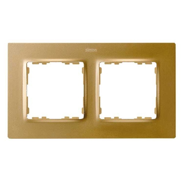 Рамка 2 поста Simon 82 Concept, золото матовый
