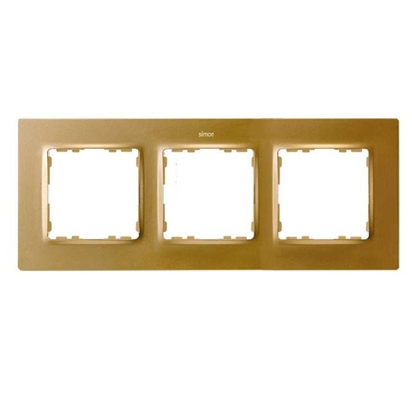 Рамка 3 поста Simon 82 Concept, золото матовый