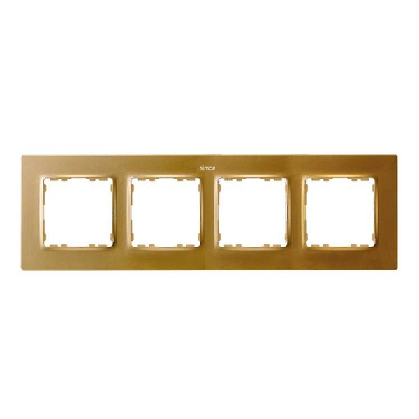 Рамка 4 поста Simon 82 Concept, золото матовый