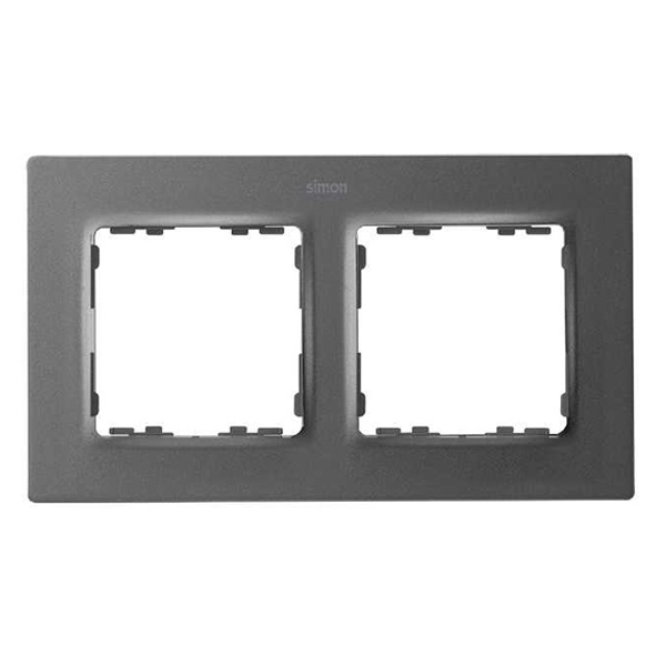 Рамка 2 поста Simon 82 Concept, титан матовый