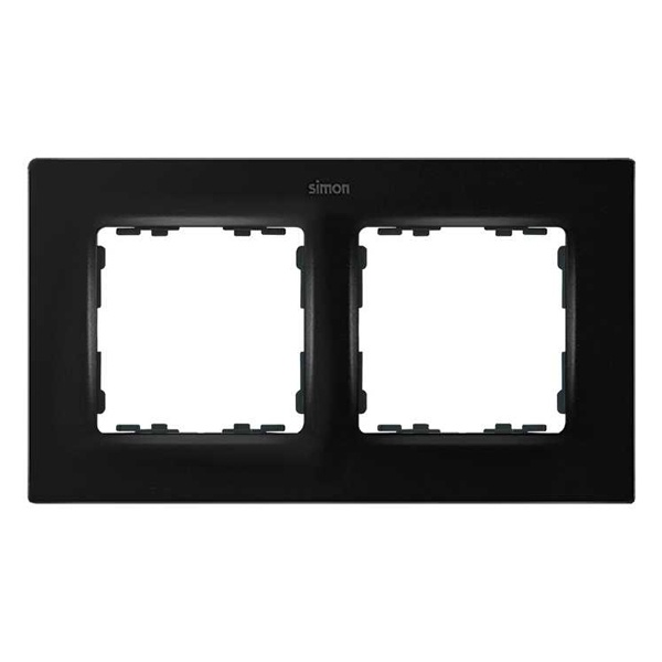 Рамка 2 поста Simon 82 Concept, черный матовый