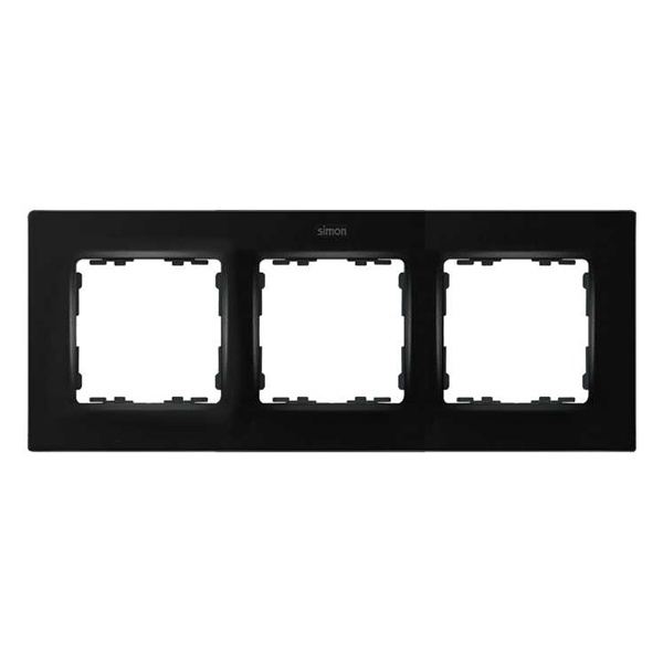 Рамка 3 поста Simon 82 Concept, черный матовый
