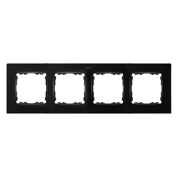 Рамка 4 поста Simon 82 Concept, черный матовый