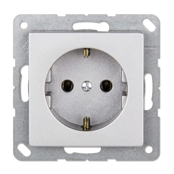 Розетка Jung ECO Profi с/з 220В 16а безвинтовой зажим алюминий