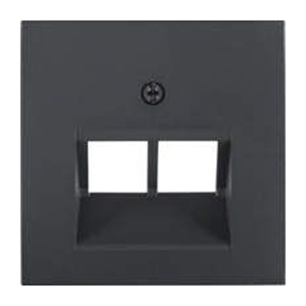Накладка Jung ECO Profi 2-ая компьютерной/телефонной RJ45/RJ11 розетки наклонная черный матовый