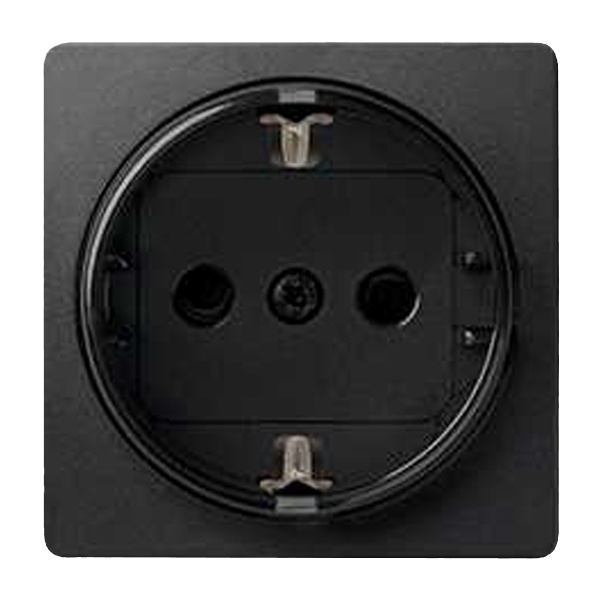 Накладка Simon 82 розетку 2П+З Schuko уменьшенной глубины установки (75462-39), графит