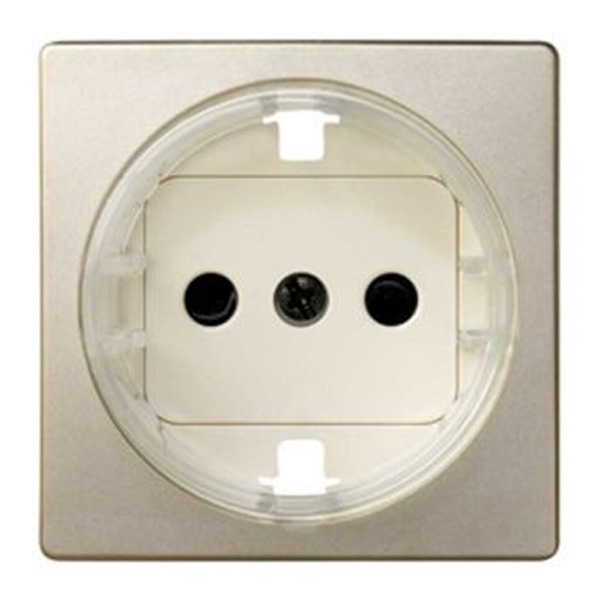 Накладка Simon 82 розетку 2П+З Schuko уменьшенной глубины установки (75462-39), шампань