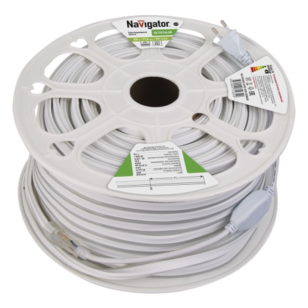 Светодиодная неоновая лента 71 932 NLS-2835G92-9-IP67-220V-NEONLED R20 9W (бухта 20m) зеленый