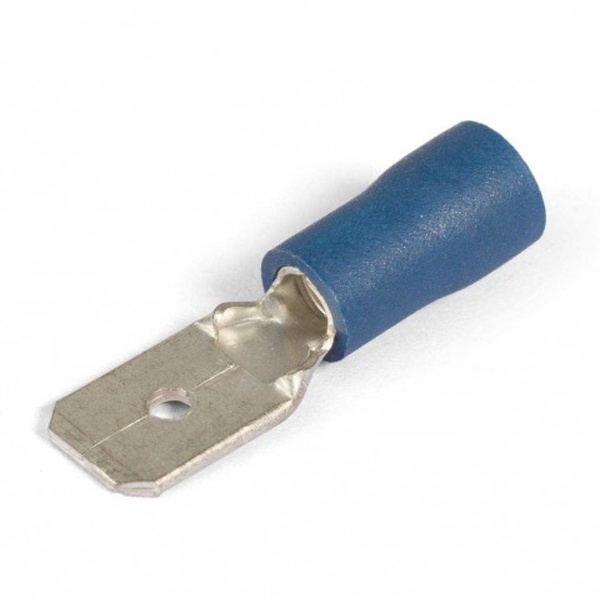 Разъем плоский КВТ РПИ-П 2,5-(6,3) под провод 1,5-2,5мм синий [уп.100шт]
