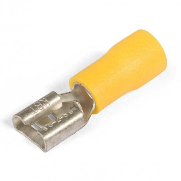 Разъем плоский КВТ РПИ-М 6,0-(6,3) под провод 4,0-6,0мм желтый [уп.100шт]