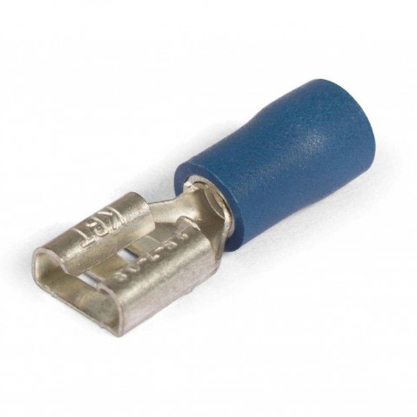 Разъем виброустойчивый плоский КВТ ВРПИ-М 2,5-(6,3) под провод 1,5-2,5мм синий [уп.100шт]